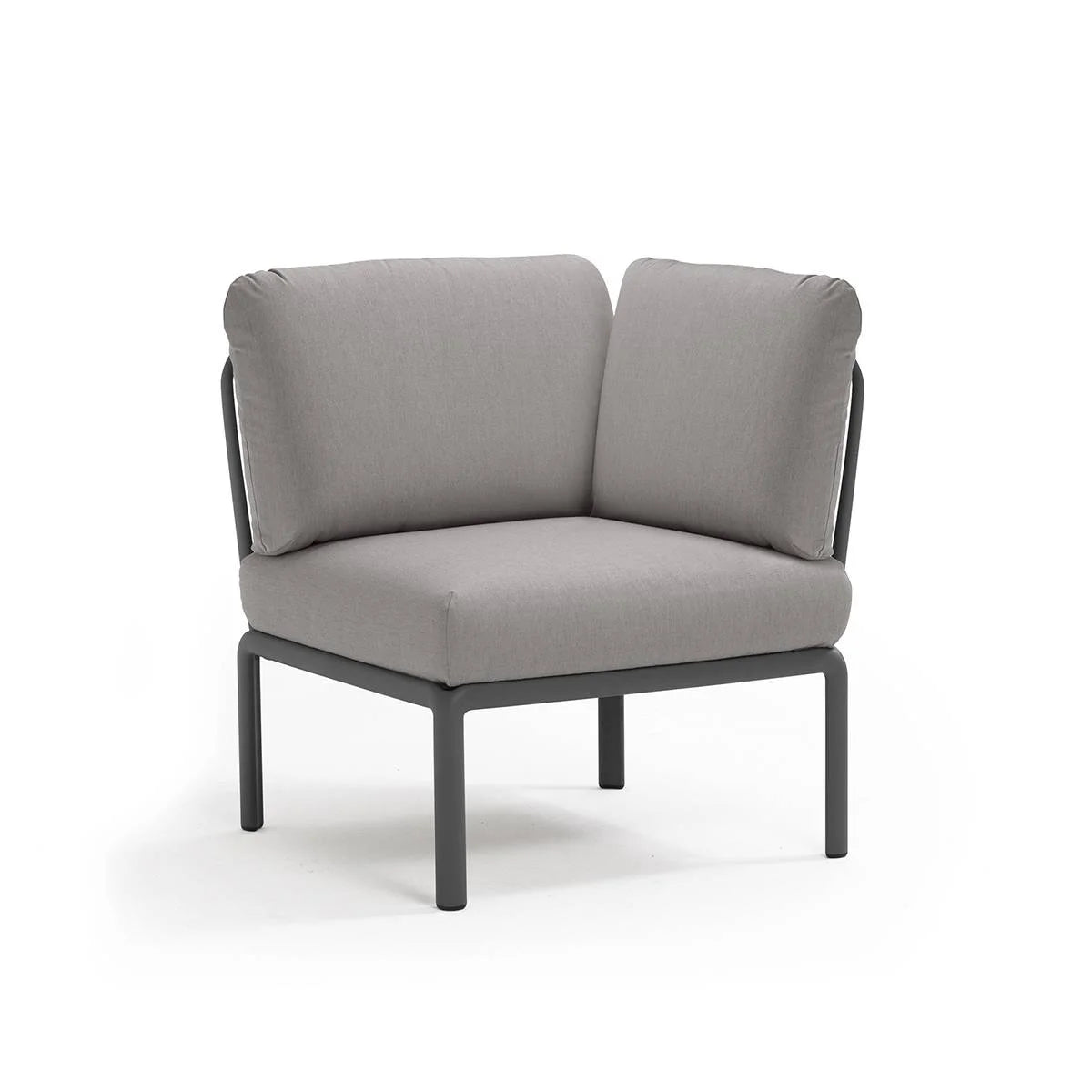 Élément d'angle Komodo Nardi – structure anthracite, coussins Grigio Komodo