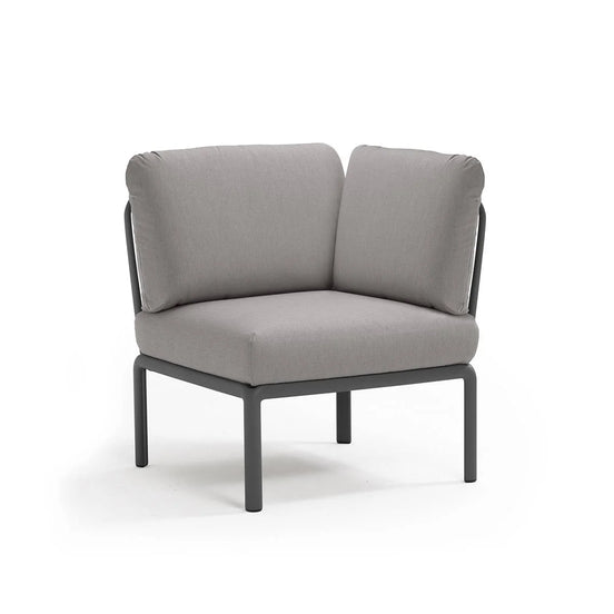 Élément d'angle Komodo Nardi – structure anthracite, coussins Grigio Komodo