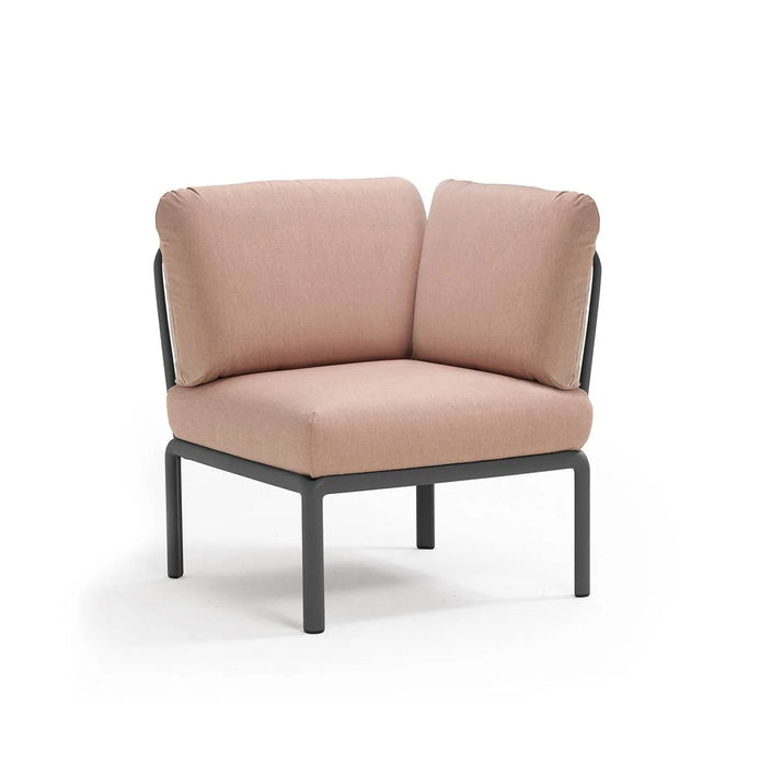Élément d'angle Komodo Nardi – structure anthracite, coussins Rosa quarzo