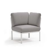 Élément d'angle Komodo Nardi – structure blanc, coussins Grigio Komodo