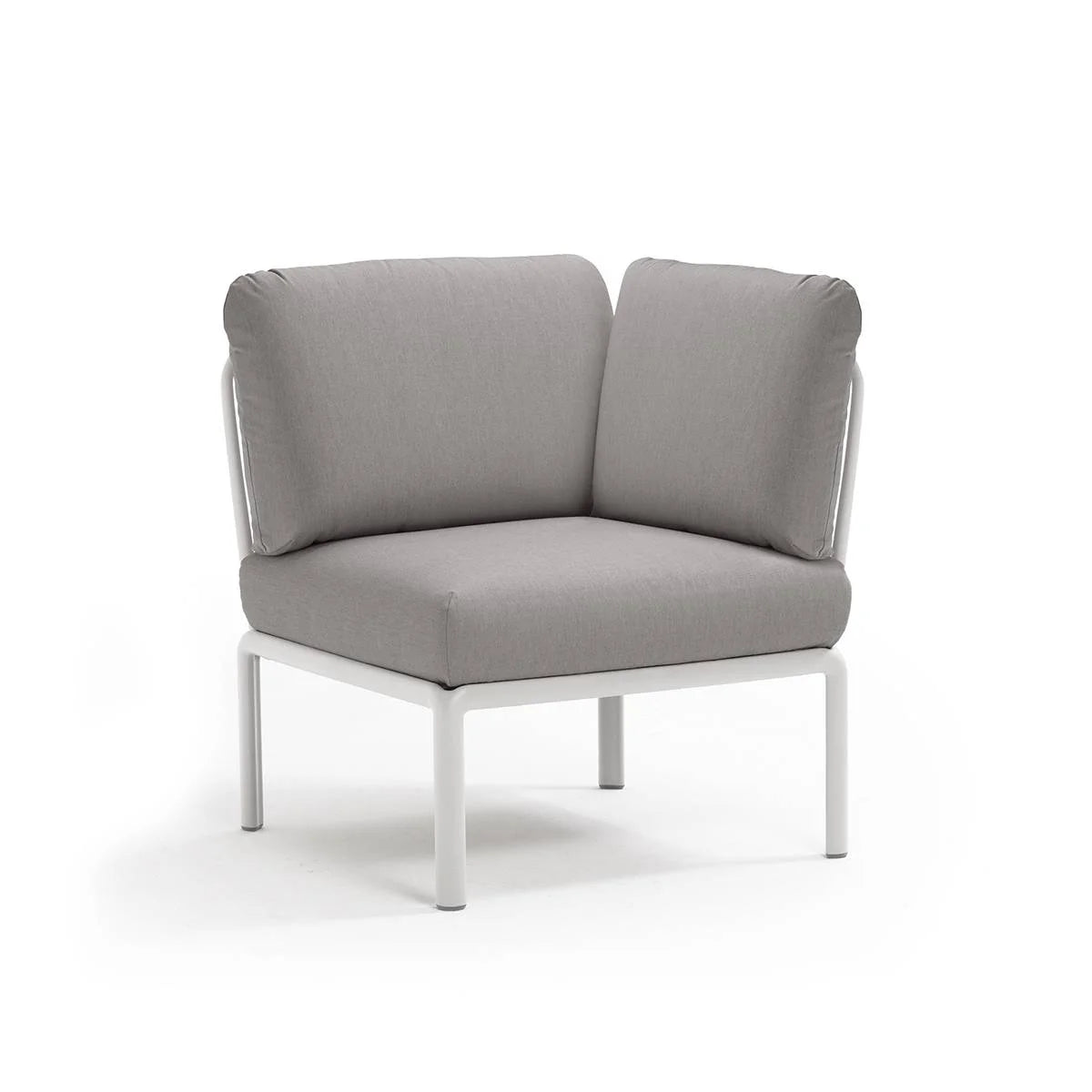 Élément d'angle Komodo Nardi – structure blanc, coussins Grigio Komodo