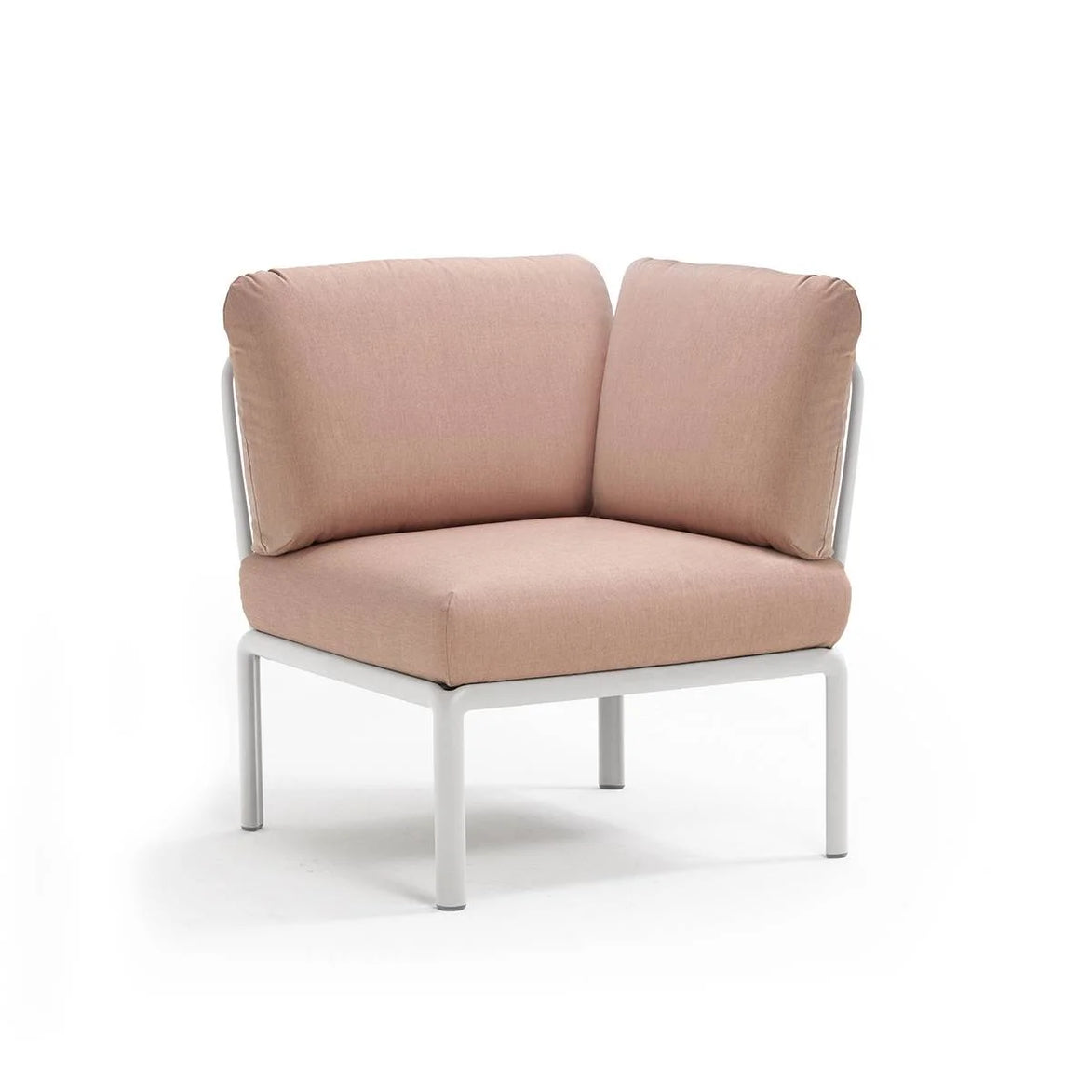 Élément d'angle Komodo Nardi – structure blanc, coussins Rosa quarzo