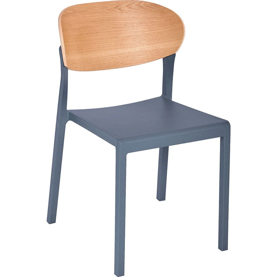 Chaise Bake Wood — chaise empilable à dossier hêtre et chêne FSC sur assise polypropylène