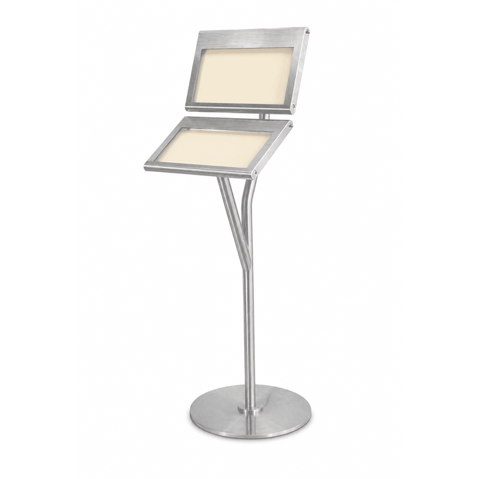 Porte-menu double sur pied 1 face 2xA5 + 2xA5