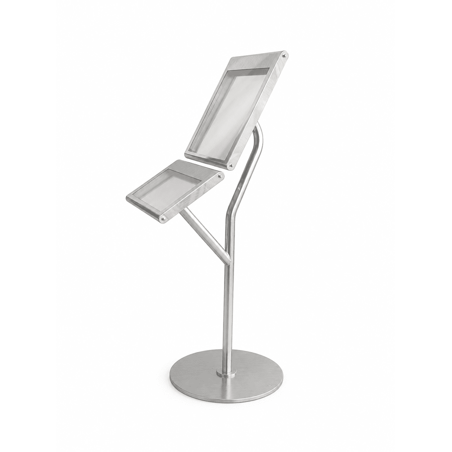 Porte-menu double sur pied 1 face 2xA4 + 2xA5