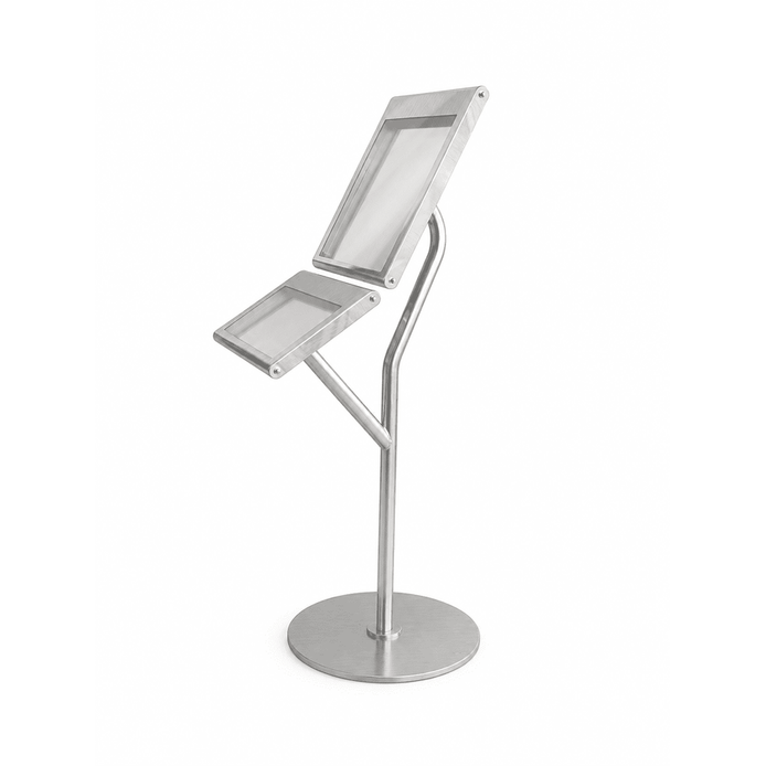 Porte-menu double sur pied 1 face 2xA4 + 2xA5