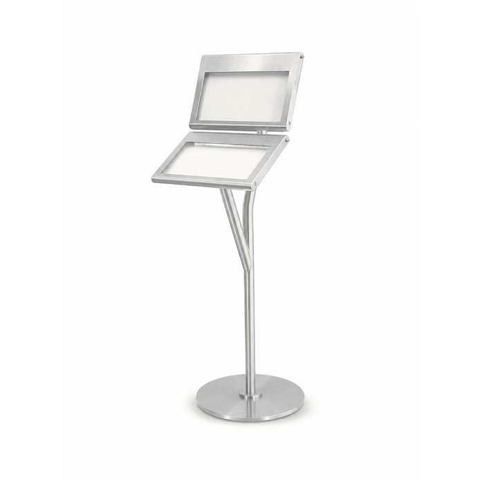 Porte-menu double sur pied 1 face 2xA5 + 2xA5