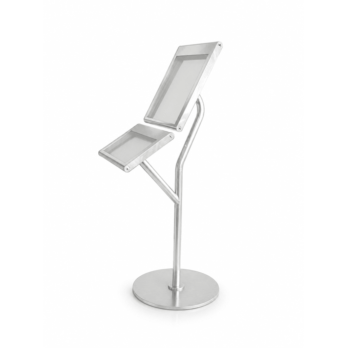 Porte-menu double sur pied 1 face 2xA4 + 2xA5