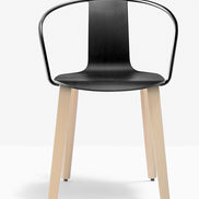 Fauteuil Jamaica 2915 assise noire, pieds frêne