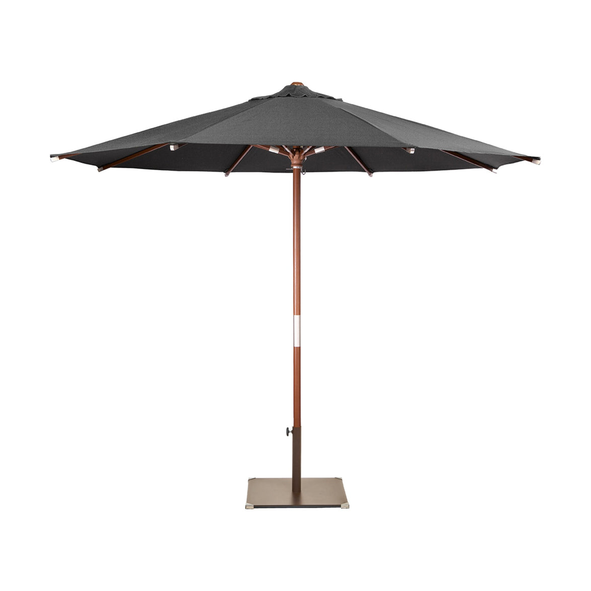 Parasol Java Ø 300 cm Ezpeleta, toile anthracite
