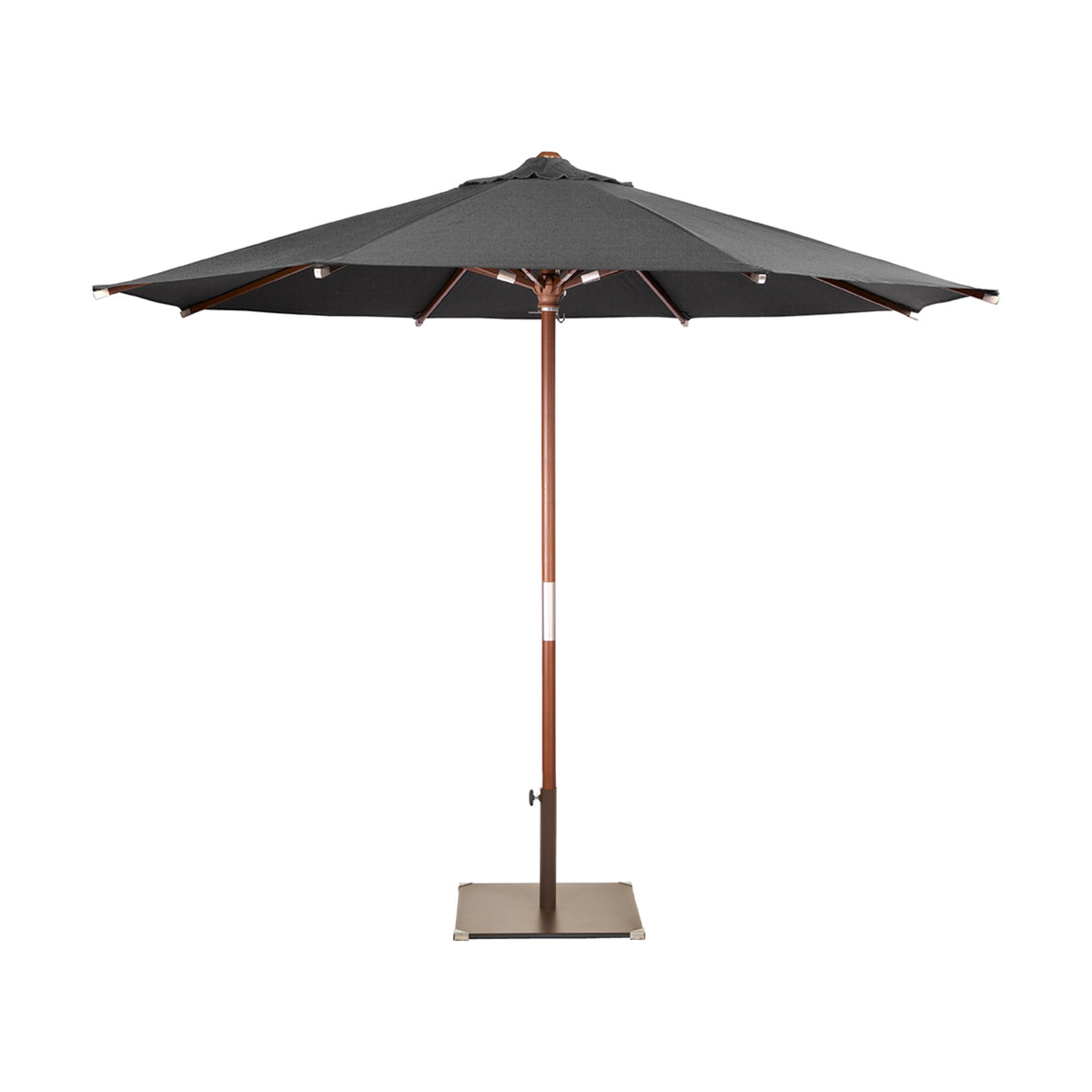 Parasol Java Ø 300 cm Ezpeleta, toile anthracite