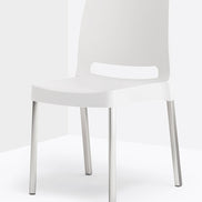 Chaise Joi 870 blanche vue de trois quarts arrière