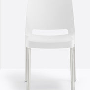 Chaise Joi 870 Pedrali blanche, pieds aluminium