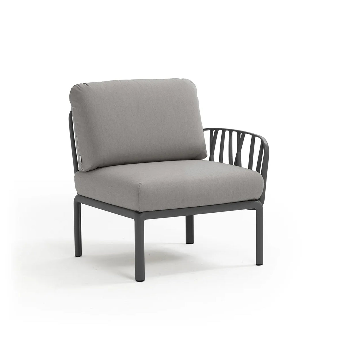 Élément d'extrémité Komodo Nardi – structure anthracite, coussins Grigio Komodo