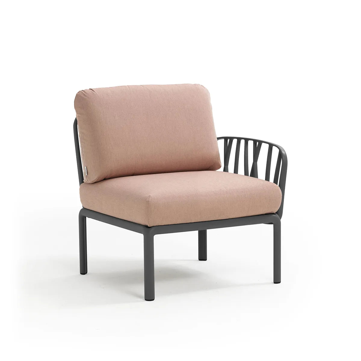 Élément d'extrémité Komodo Nardi – structure anthracite, coussins Rosa quarzo