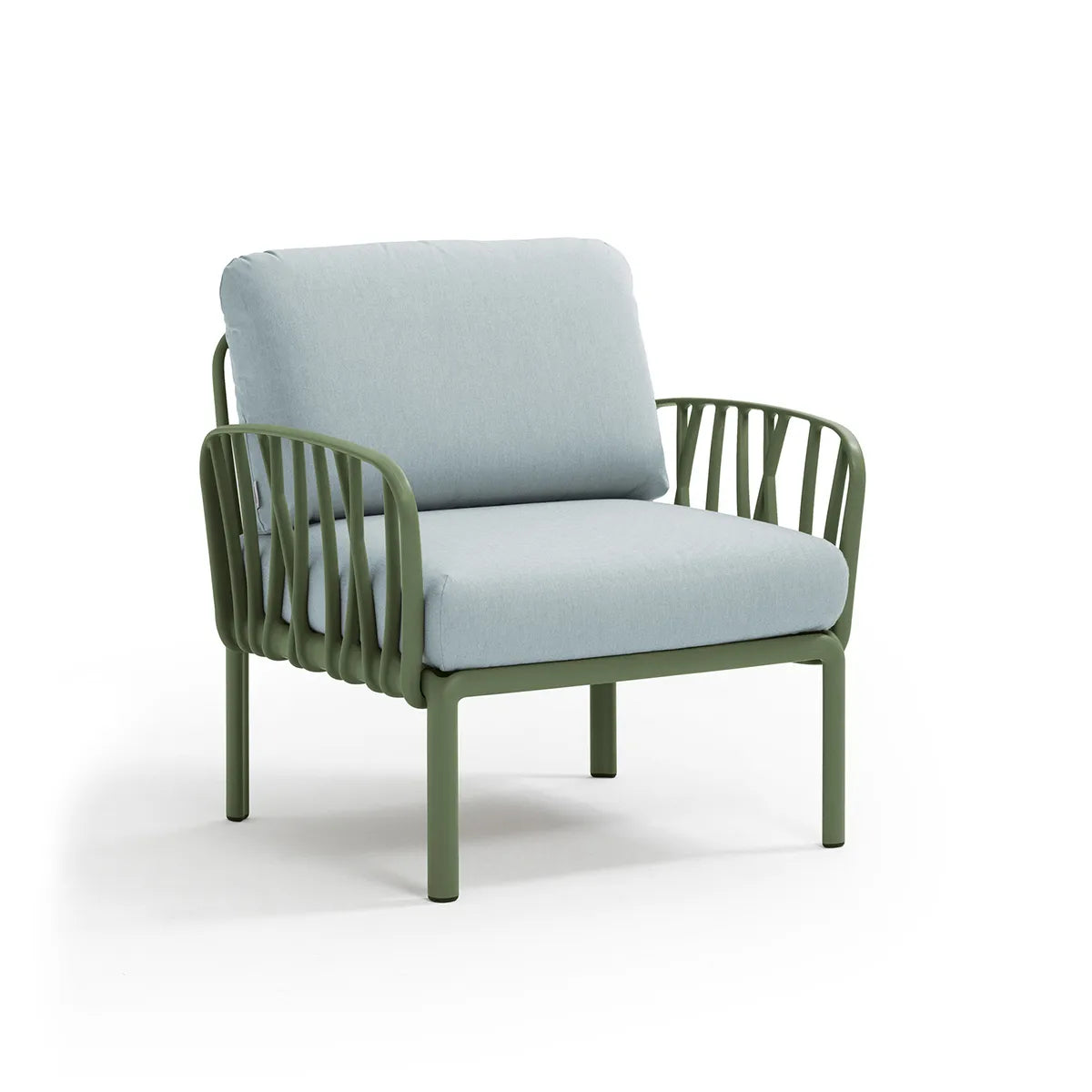 Fauteuil lounge Komodo Nardi – structure agave, coussins Ghiaccio