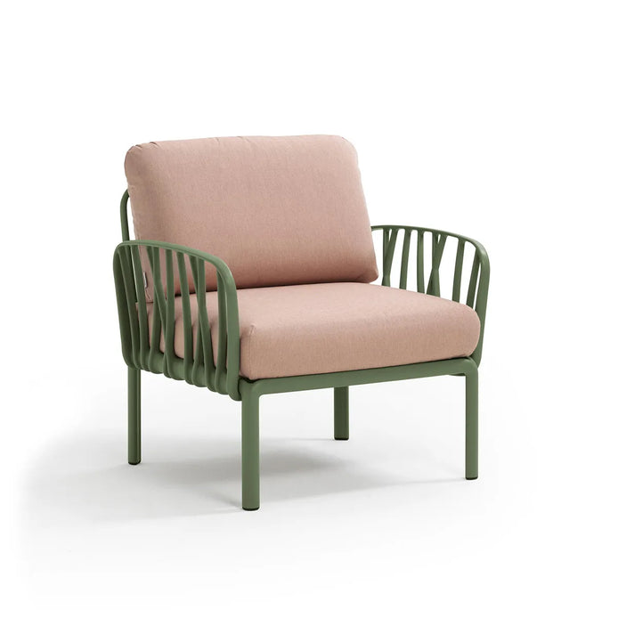 Fauteuil lounge Komodo Nardi – structure agave, coussins Rosa quarzo