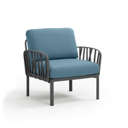 Fauteuil lounge Komodo Nardi – structure anthracite, coussins Adriatic