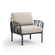 Fauteuil lounge Komodo Nardi – structure anthracite, coussins Panama