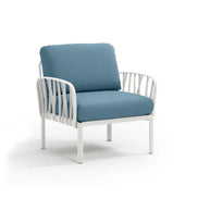 Fauteuil lounge Komodo Nardi – structure blanc, coussins Adriatic