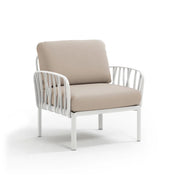 Fauteuil lounge Komodo Nardi – structure blanc, coussins Canvas