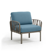 Fauteuil lounge Komodo Nardi – structure gris tourterelle, coussins Adriatic