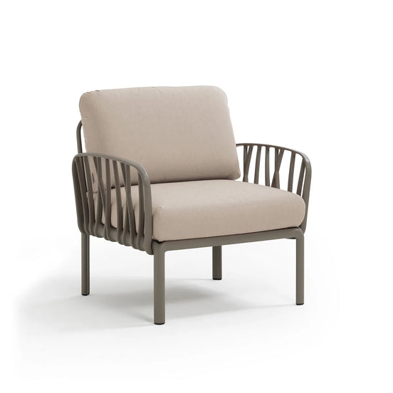 Fauteuil lounge Komodo Nardi – structure gris tourterelle, coussins Canvas