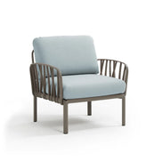 Fauteuil lounge Komodo Nardi – structure gris tourterelle, coussins Ghiaccio