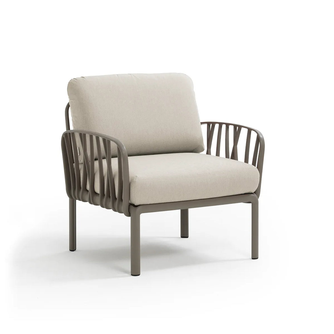 Fauteuil lounge Komodo Nardi – structure gris tourterelle, coussins Panama