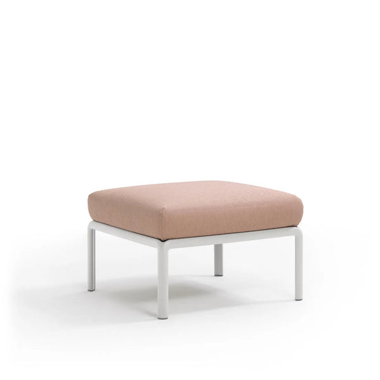 Pouf Komodo Nardi – structure blanc, coussins Rosa quarzo