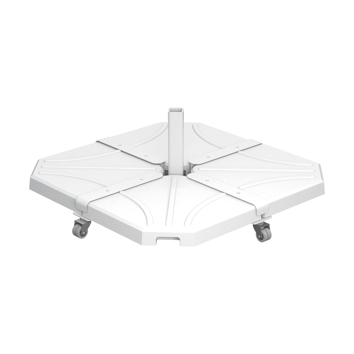 Base à roulettes Kit Cross Ezpeleta pour parasol Rio, blanc