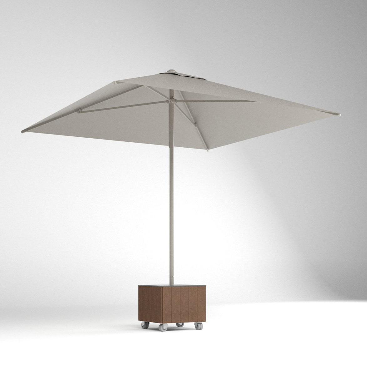 Base de parasol Kubo Ezpeleta sous un parasol, vue de côté