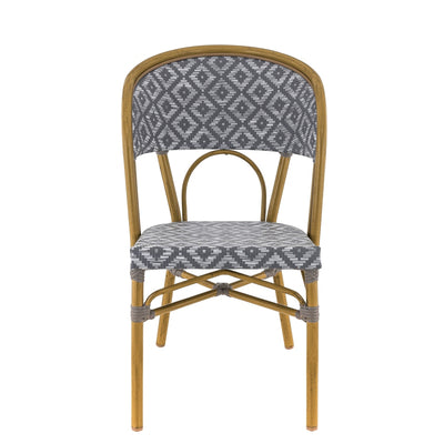 Chaise Londres — chaise de terrasse aluminium, coloris Gris et Blanc