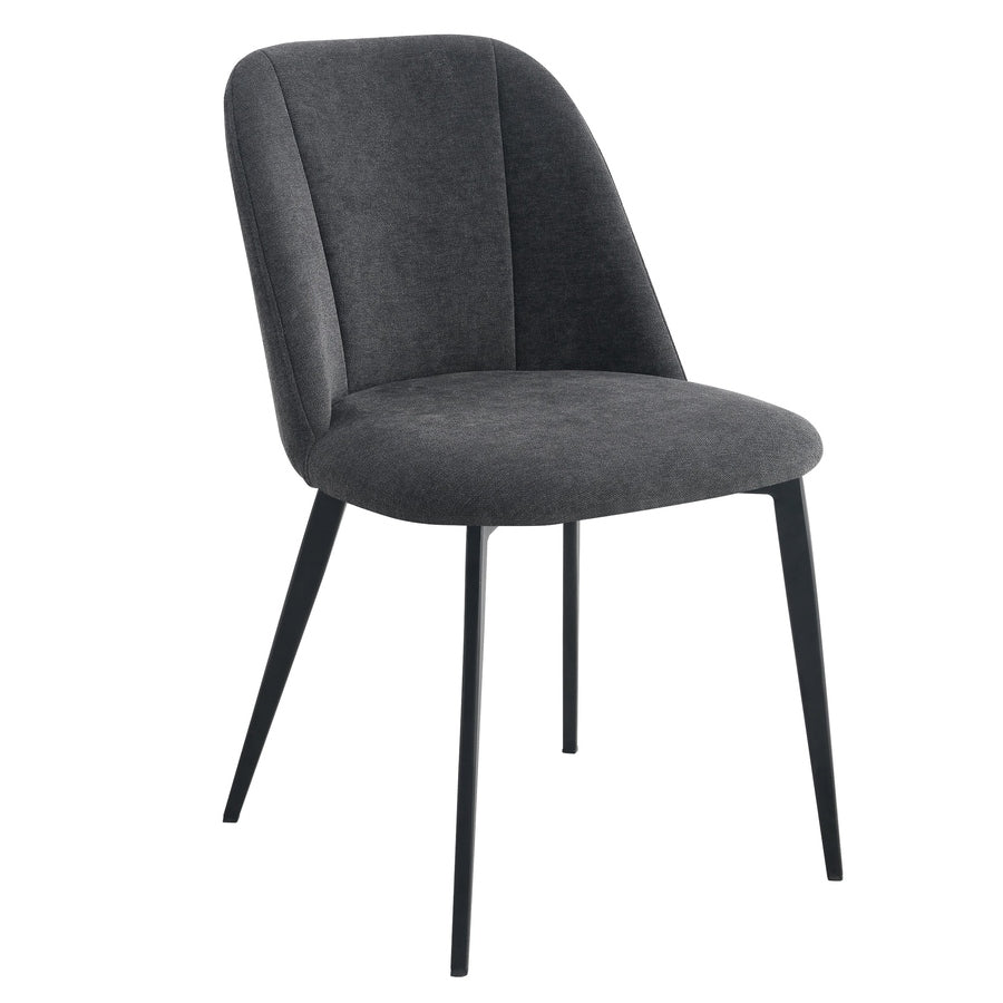 Chaise Stella — chaise de restaurant à structure métal noir fine et assise tissu Storm