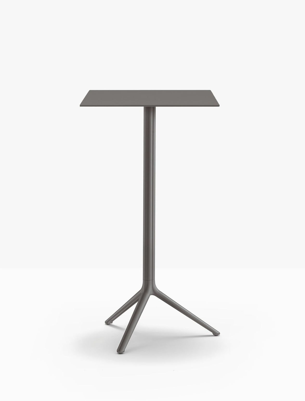 Table complète mange-debout carrée Elliot Pedrali — plateau acier et piètement de bar coloris Gris anthracite GA