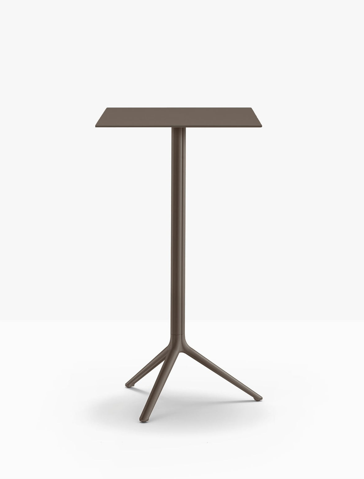 Table complète mange-debout carrée Elliot Pedrali — plateau acier et piètement de bar coloris Marron MG