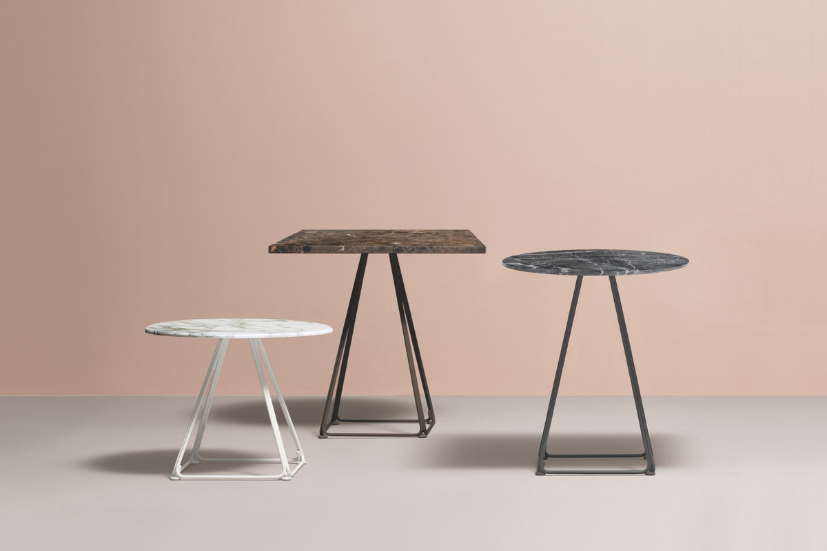 Gamme de tables avec plateaux en marbre Pedrali