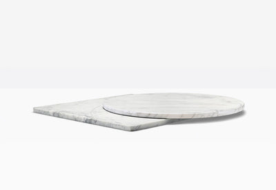Plateaux rond et carré en marbre Bianco Carrara Pedrali