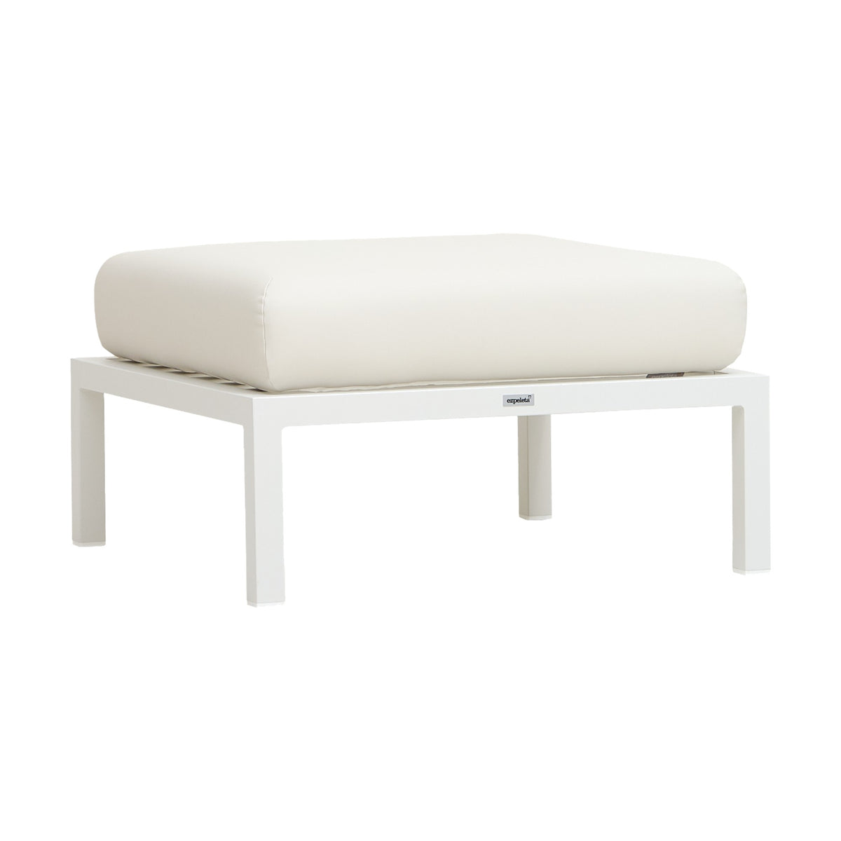 Pouf Marine Ezpeleta, structure blanche, coussin blanc