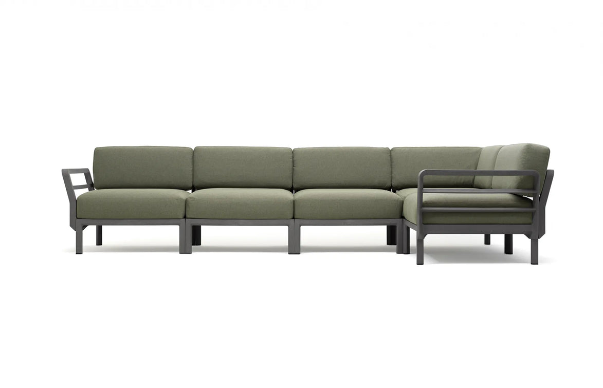 Canapé d'angle Maximo 5 Nardi – structure basalte, coussins Timo
