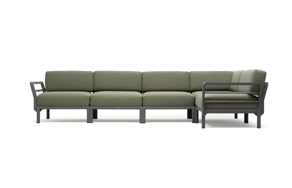 Canapé d'angle Maximo 5 Nardi – structure basalte, coussins Timo