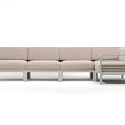 Canapé d'angle Maximo 5 Nardi – structure blanc gesso, coussins Perla