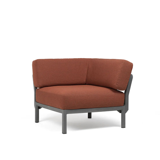 Élément d'angle Maximo Nardi – structure basalte, coussins Cannella