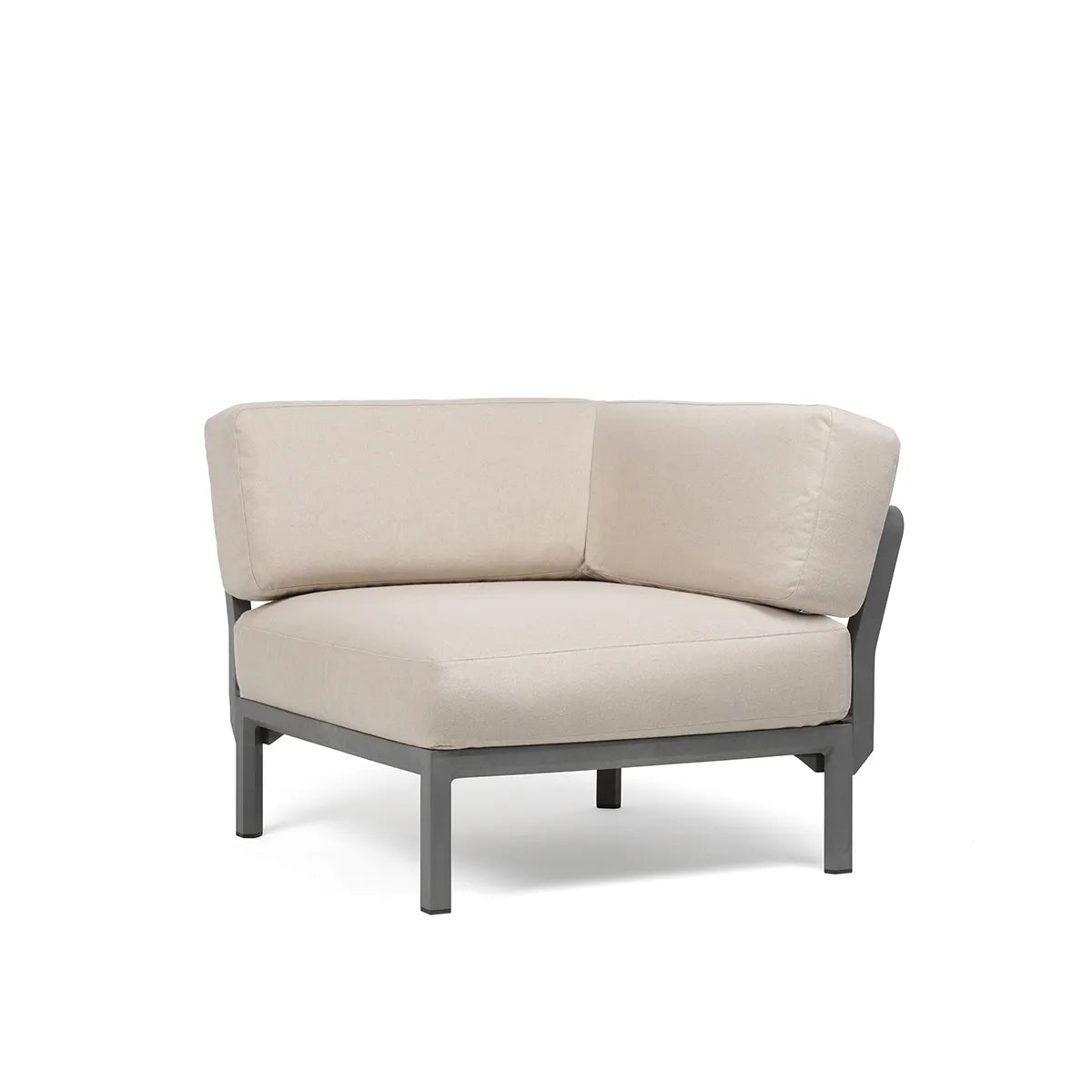 Élément d'angle Maximo Nardi – structure basalte, coussins Perla