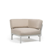 Élément d'angle Maximo Nardi – structure blanc gesso, coussins Perla