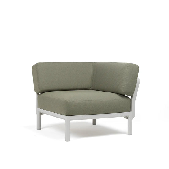 Élément d'angle Maximo Nardi – structure blanc gesso, coussins Timo
