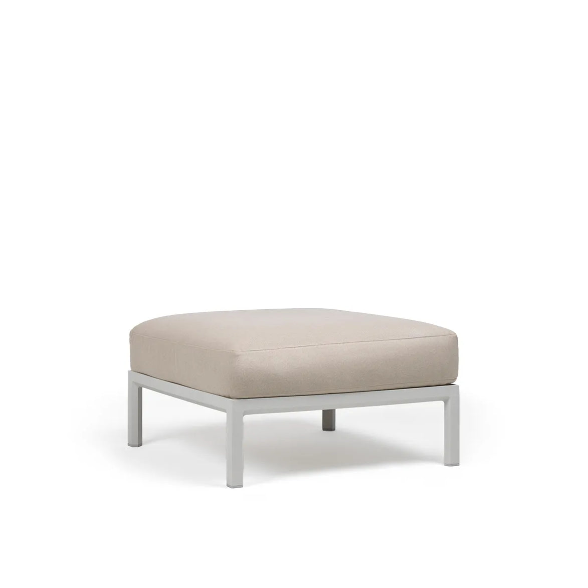 Pouf Maximo Nardi – structure blanc gesso, coussins Perla