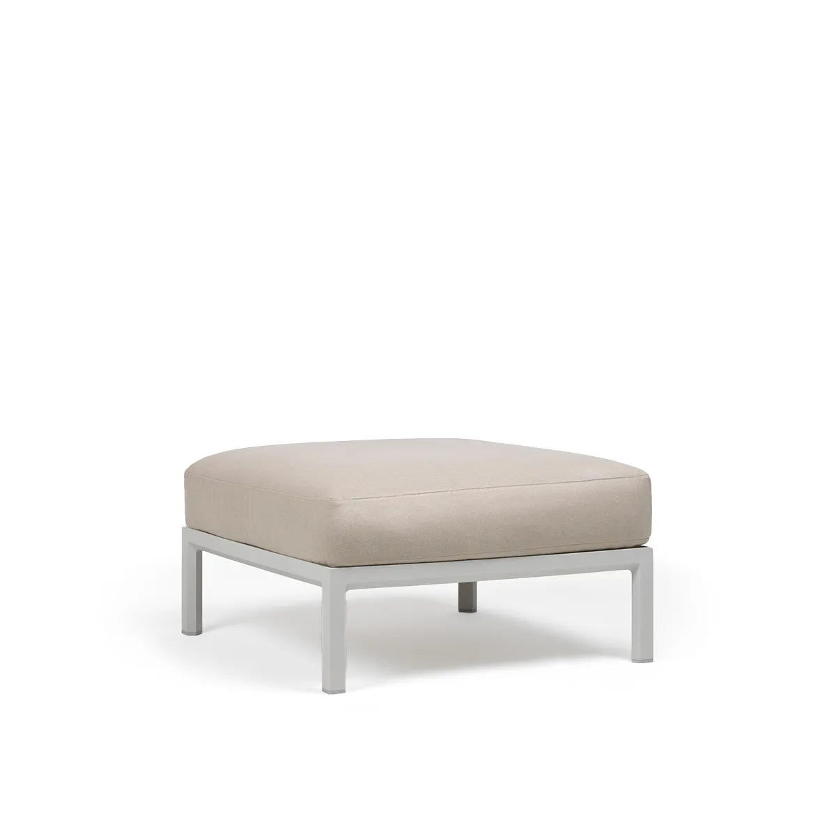 Pouf Maximo Nardi – structure blanc gesso, coussins Perla