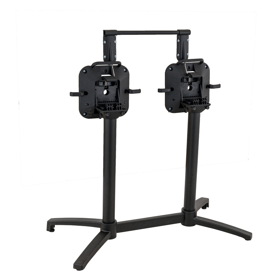 Piètement Prisme Double — base double aluminium pour plateau rectangulaire allongé