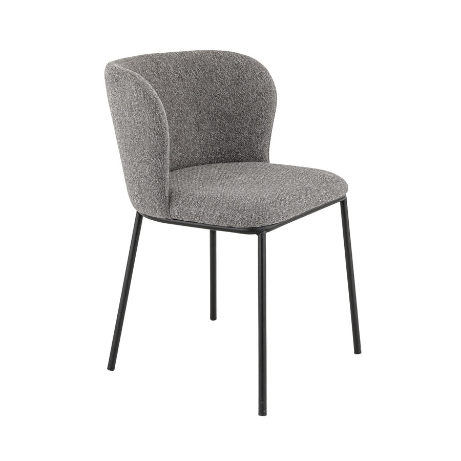Chaise Nino — chaise de restaurant tapissée à structure métal noir